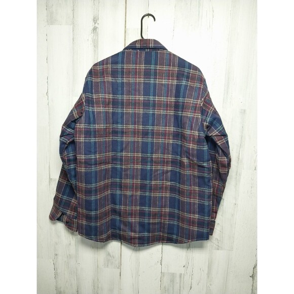 VTG 90s Flannel Shirt Field & Stream Men's Large Shacket Plaid Lined Quilted - Picture 2 of 4